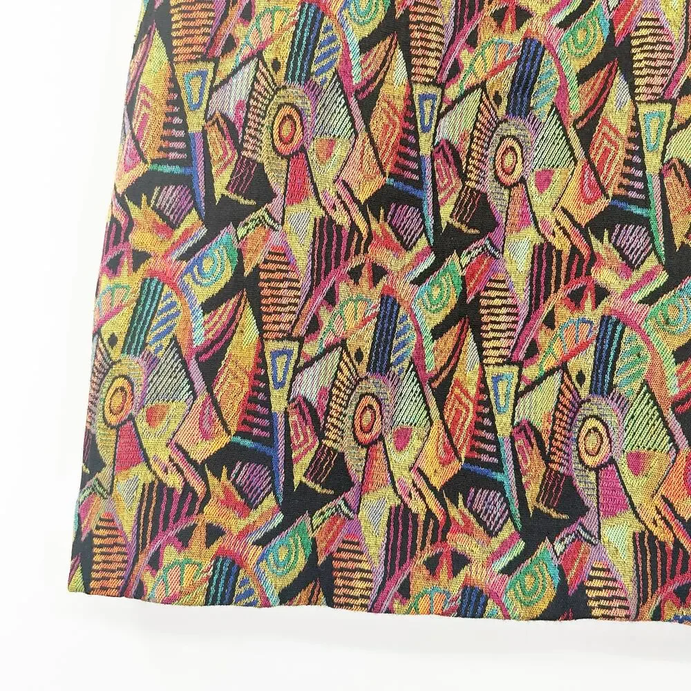 Express Tricot Womens Vintage Artsy Retro Italian‎ Art To Wear Mini Skirt Size M